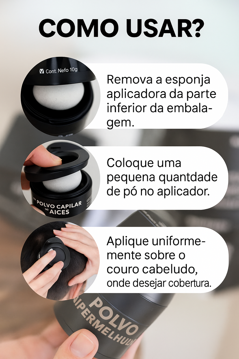 Hair Cover Pró - Preenchimento Capilar em 1 Minuto! FRETE GRÁTIS